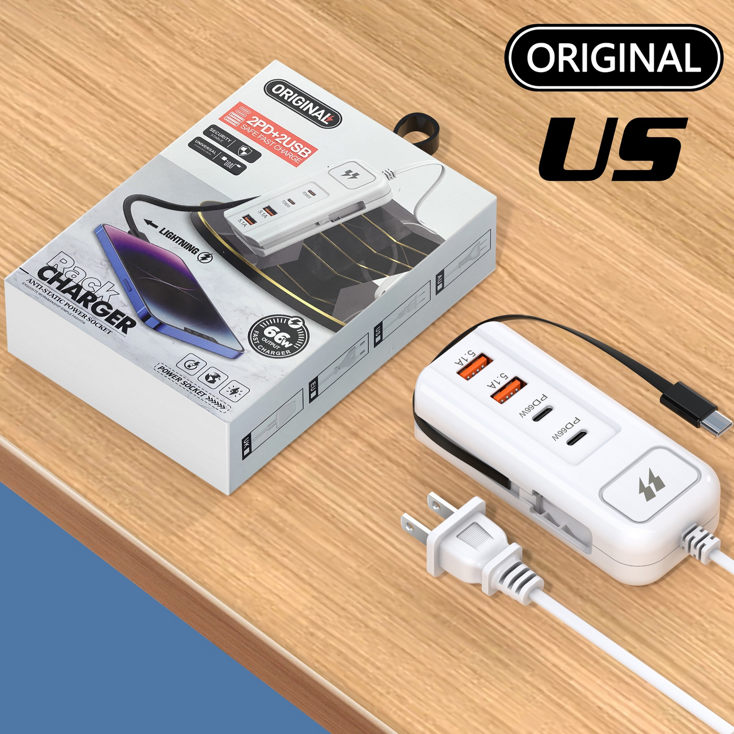 Cable de extensión USB y protector contra sobretensiones | Hub inteligente de 4 puertos con carga rápida de 30 minutos y protección contra sobretensiones | Mantén tu PC y equipo de viaje organizados 🎄✨ 4194024