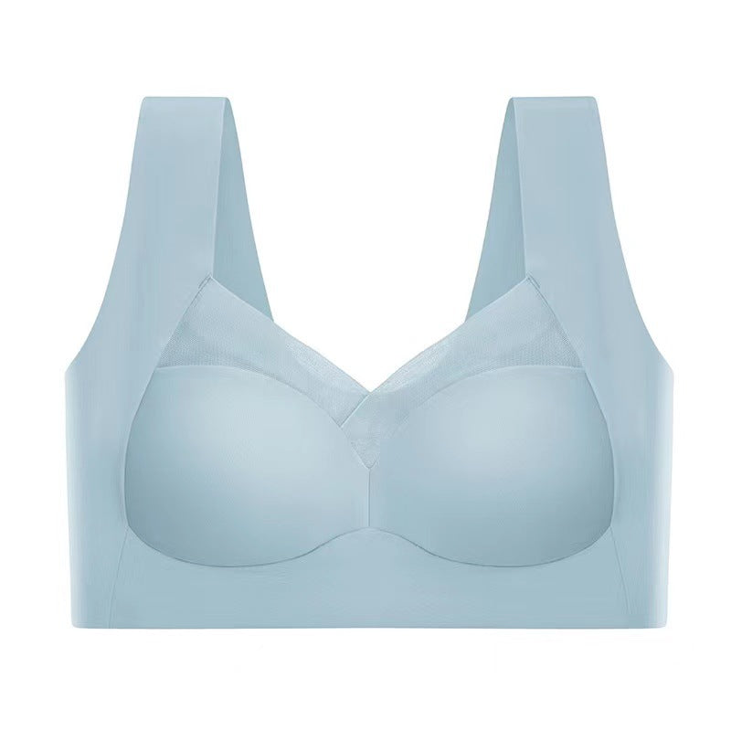 🎽  【50% zniżki】Biustonosz push-up z lodowego jedwabiu bez fiszbin, duży rozmiar-3906384