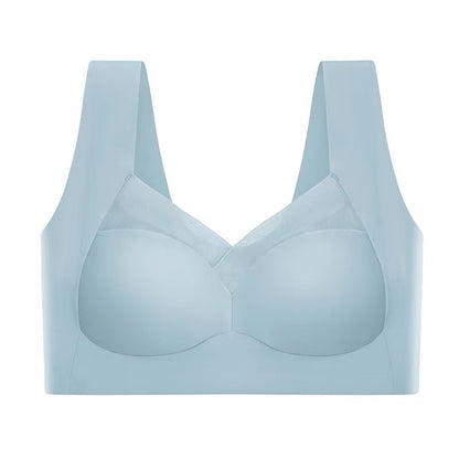 🎽  【50% zniżki】Biustonosz push-up z lodowego jedwabiu bez fiszbin, duży rozmiar-3906384