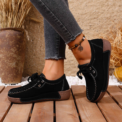 🔥🌞【50% zniżki!】Damskie buty na platformie z okrągłym noskiem – wygodne, stylowe i zapewniające wsparcie stóp 4255197