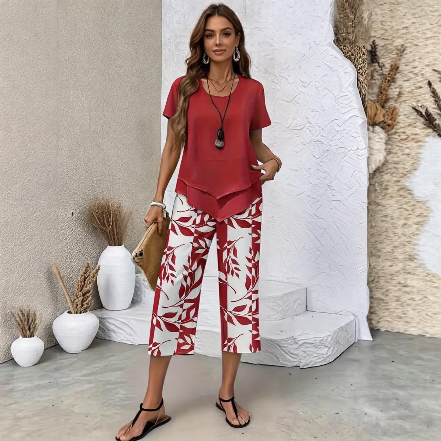 【S-5XL】VERDALISSE | Dvoudílná sada Fresh Breeze | Lehká a elegantní vícebarevná letní sada