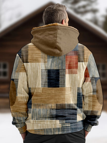 【S-4XL】 Męska odzież codzienna na jesień i zimę oraz gruby aksamitny płaszcz i ciepły kaptur z jagnięcej wełny