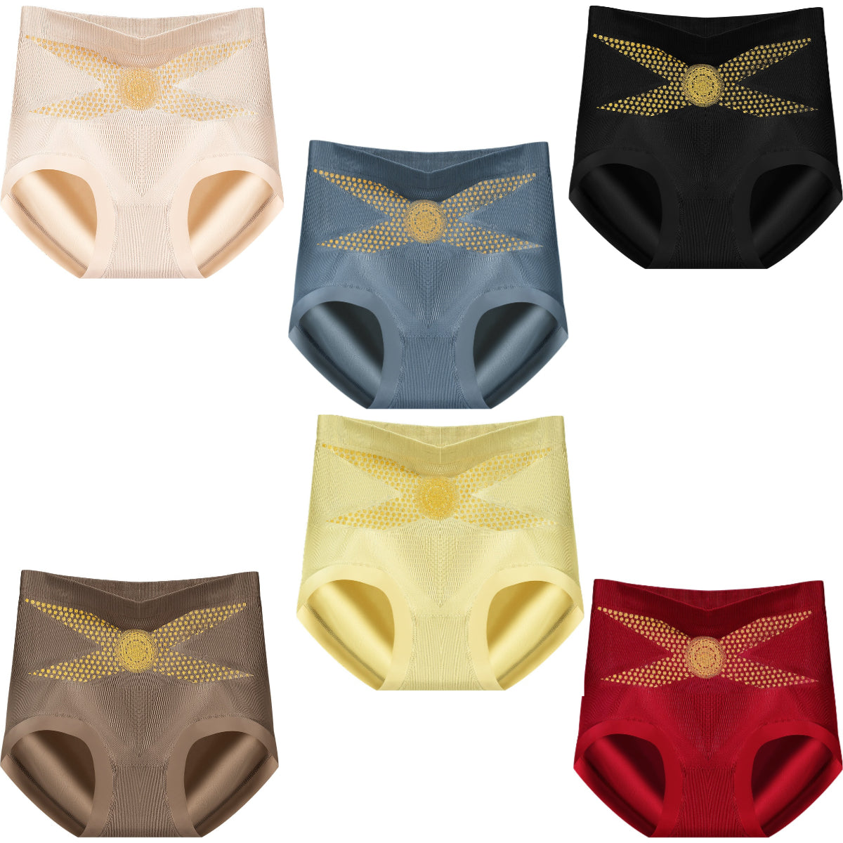 🌸【6 sztuk】Wygodne, antybakteryjne majtki podnoszące z wysokim stanem🩲💖 4211172