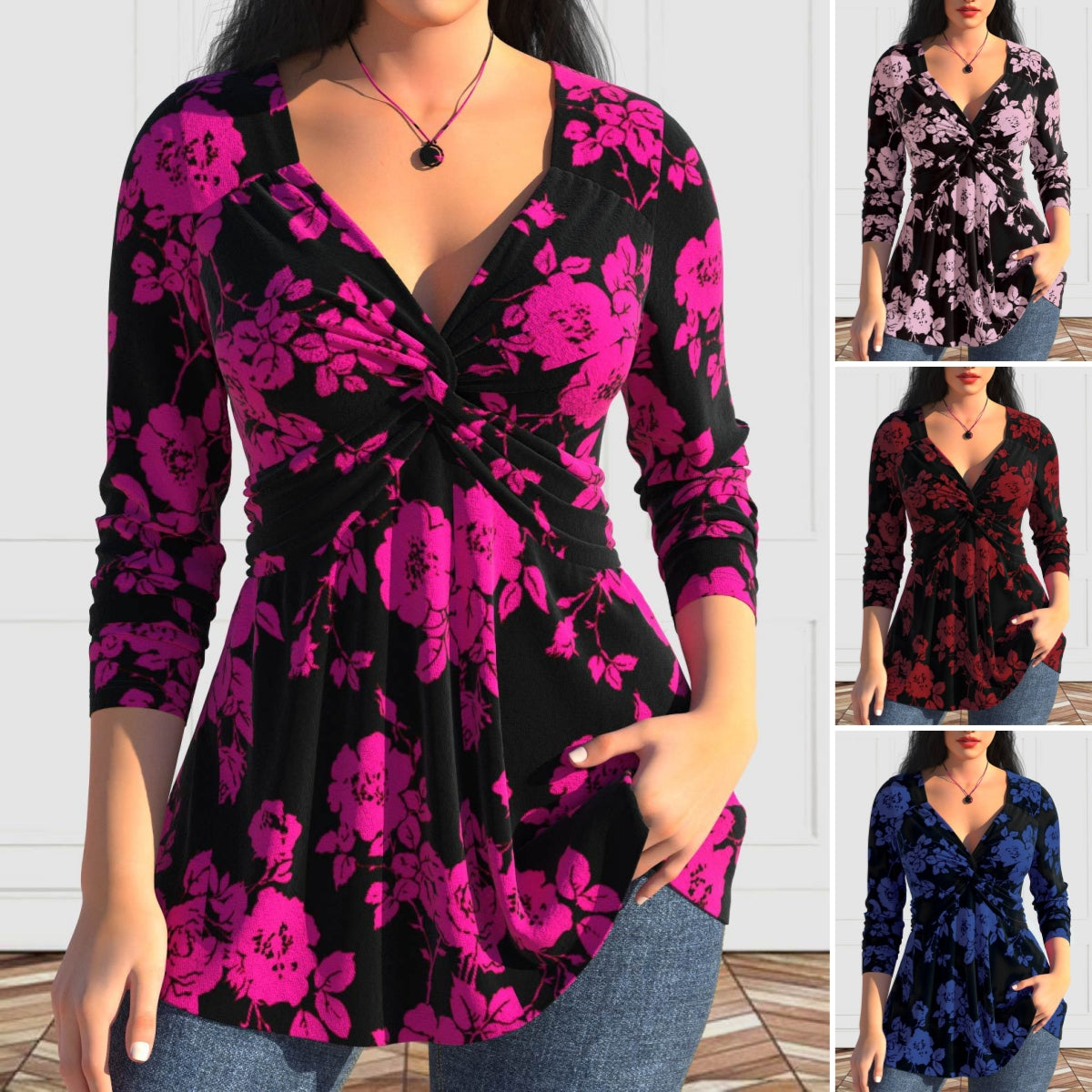 【L-6XL】 Top z długimi rękawami i nadrukiem w nowym stylu