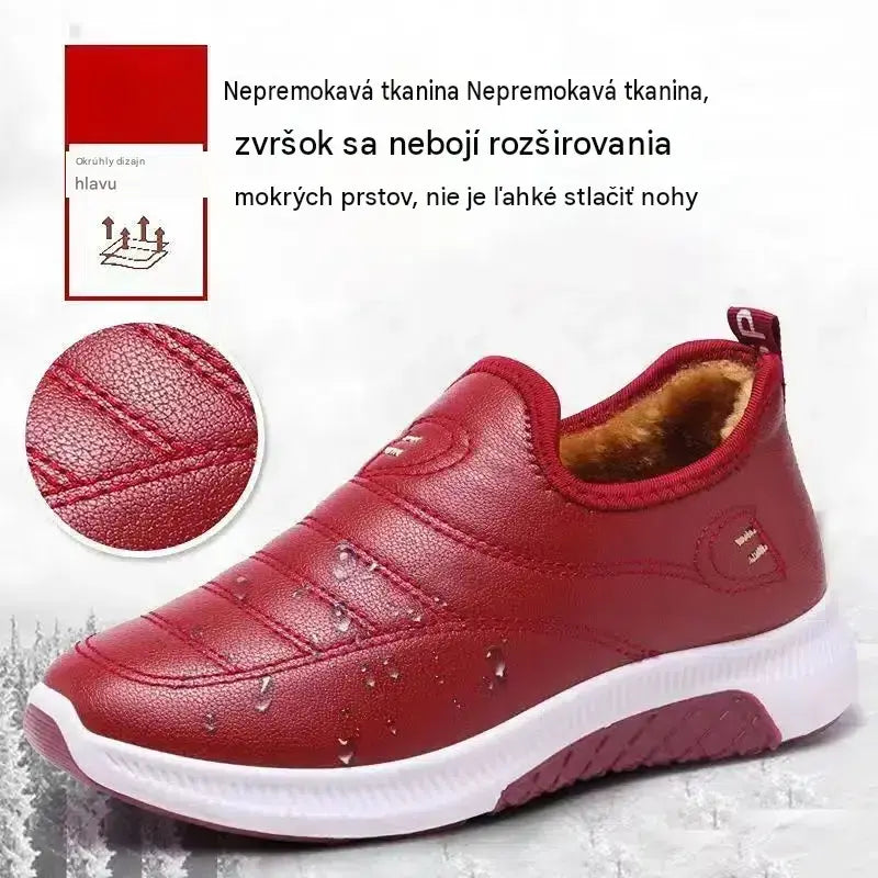 💕【35–41】 Dámské zimní boty: pravá kůže, voděodolné, protiskluzové a s hřejivou kožešinovou podšívkou.