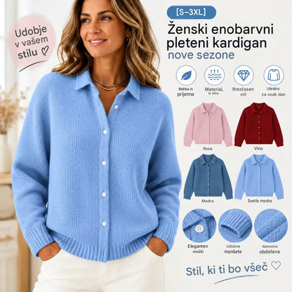😊(S-2XL)Ženski enobarvni pulover s kardiganom , ohlapno in sproščeno