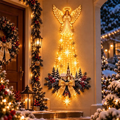 🎄✨Světelná nástěnná dekorace s vánoční scénou💡