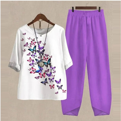 💐✨【S-5XL】2024 Nowy dwuczęściowy garnitur z nadrukiem 3D 【Top + spodnie】-3725556