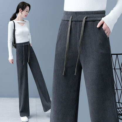 ✨【Ofertas especiales】👖Nuevos pantalones casuales de terciopelo con pierna ancha, muy cómodos de llevar.💖 4139046