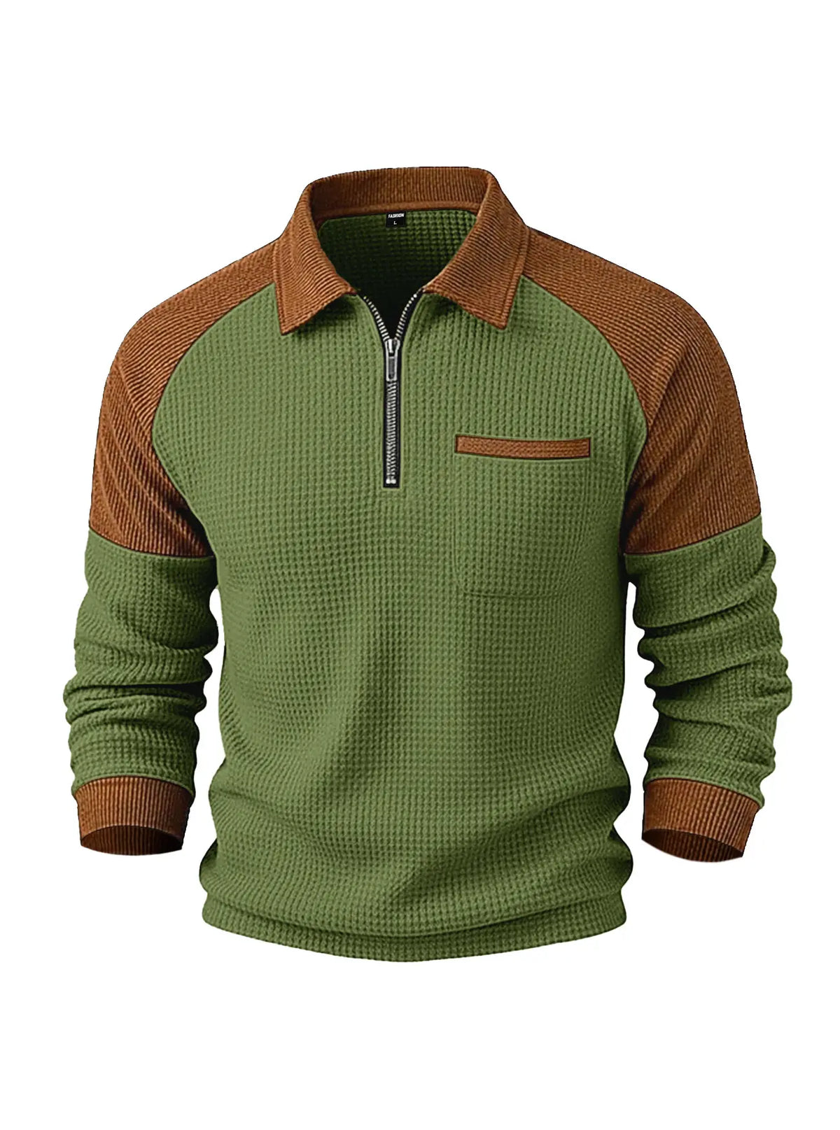 👕【S–3XL】 Pánská mikina s vysokým límcem a vaflovou strukturou ✨🧥