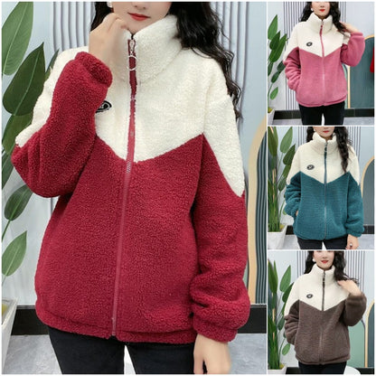 🔥🐏【M-4XL】Zimowa kurtka polarowa, kurtka bawełniana, wzmocniona kurtka bawełniana z wełny jagnięcej, ciepła kurtka-4126018