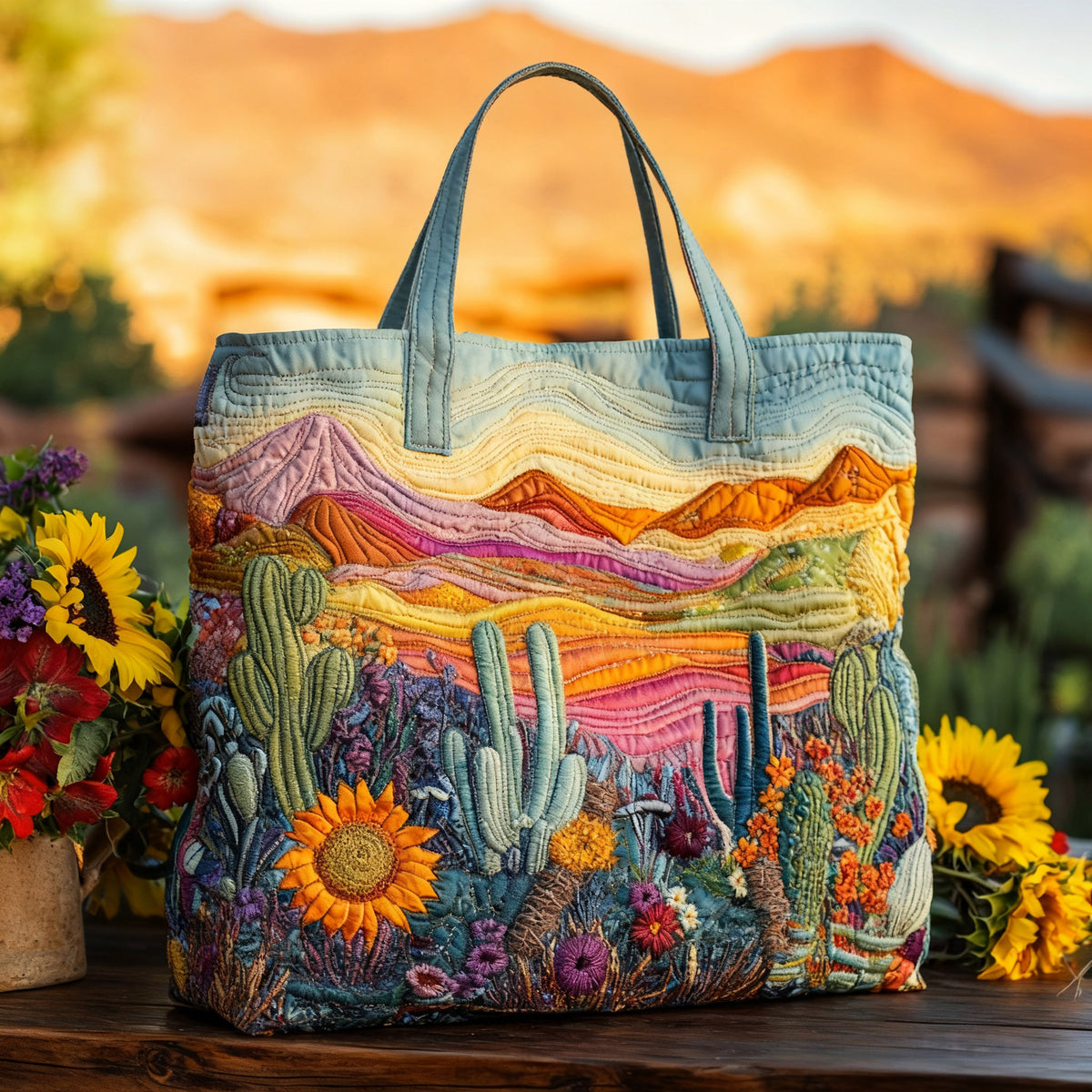 ✨👜Torba z nadrukiem kwiatowym (szer. 43 cm, wys. 40 cm) 4251020