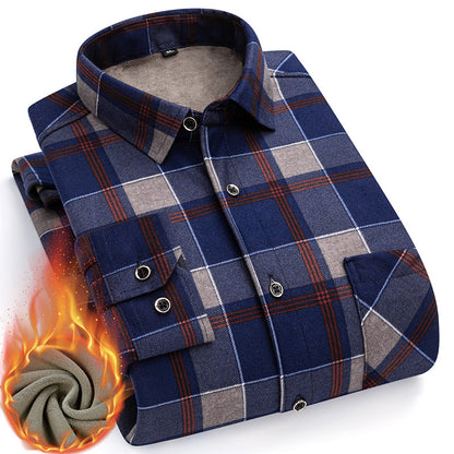 🔥👔【L-5XL】Nowa jesienno-zimowa męska dwustronna aksamitna koszula termiczna jest modna i uniwersalna 4159905