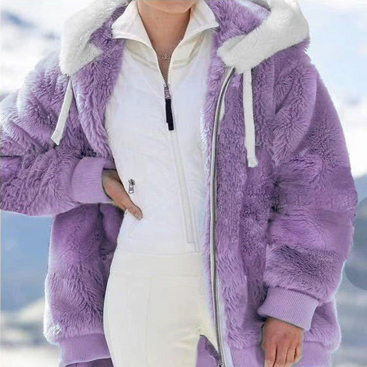 ❄️🛡️【S-5XL】Dámská silná plyšová bunda s kontrastními pruhy – model 2026