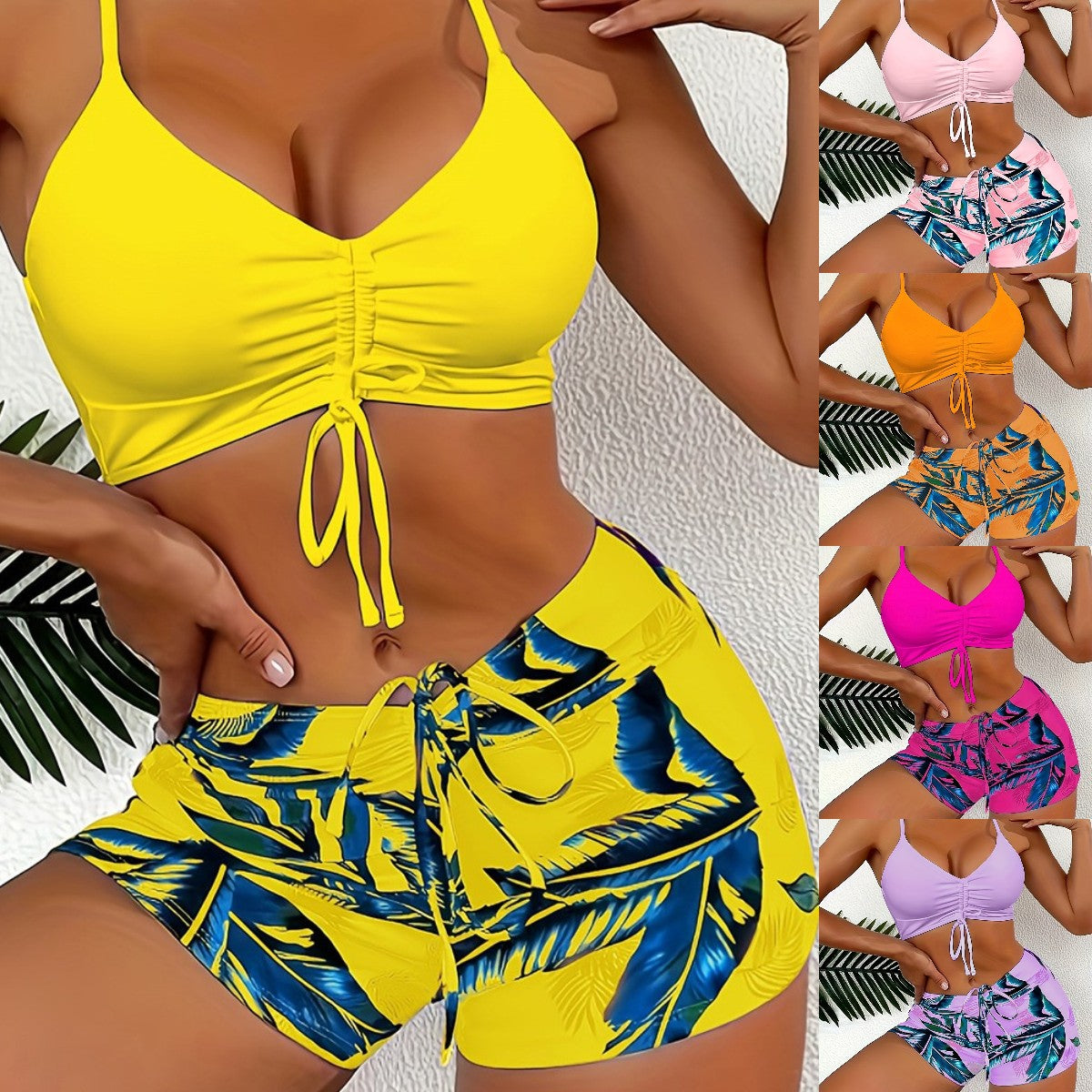 🏊‍👙【Letní novinka】🌴 Elegantní plavky s potiskem ve velkých velikostech 4228983