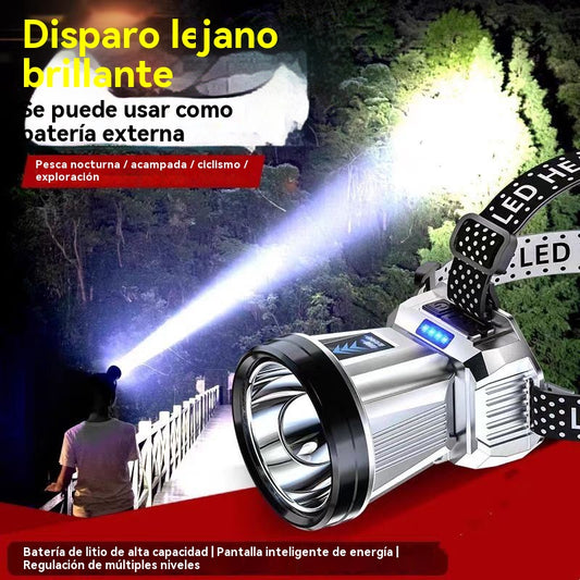 🔥Foco para exterior recargable, regulable y superpotente para montar en la cabeza.