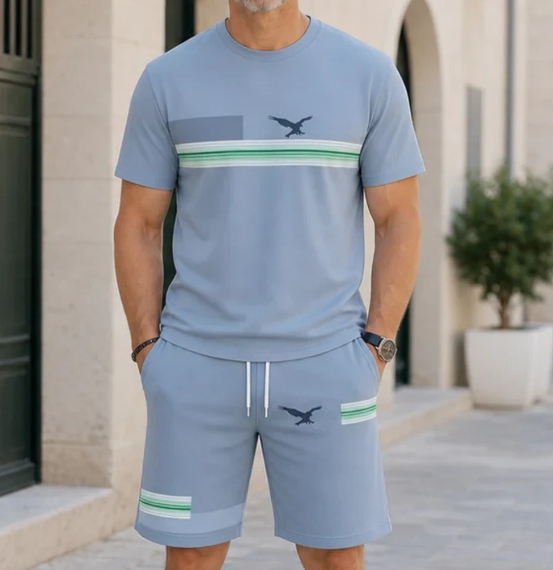 ✨S-5XL【Platba při dodání】Pánská letní sportovní souprava - pohodlné tričko s krátkým rukávem a kraťasy pro každodenní nošení i doma