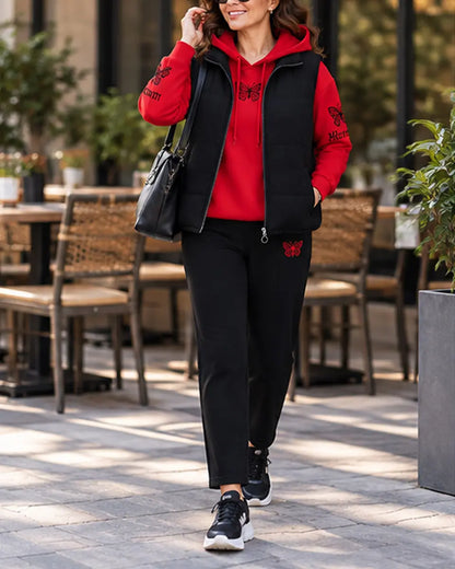 😊【M-4XL】💟💞Nový třídílný ležérní set (vesta + top + kalhoty) – Kolekce 2026