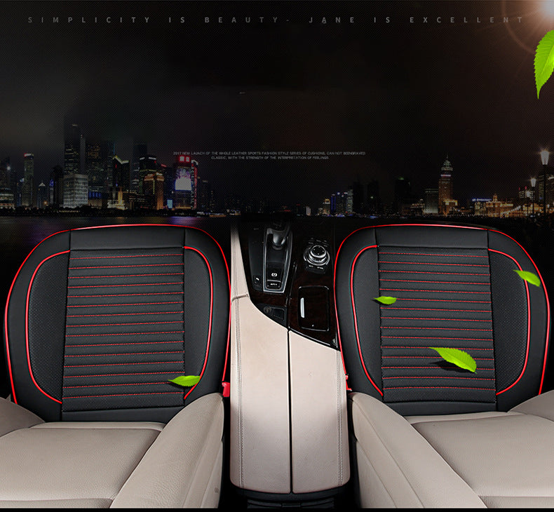 🚗 【1 sztuka】Poduszka do fotela samochodowego z naturalnej skóry, w pełni obejmująca-3814042