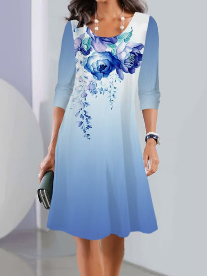 ✨Letní speciální nabídka【S–3XL】Dámské letní módní šaty s potiskem – elegantní střih zvýrazňující postavu.