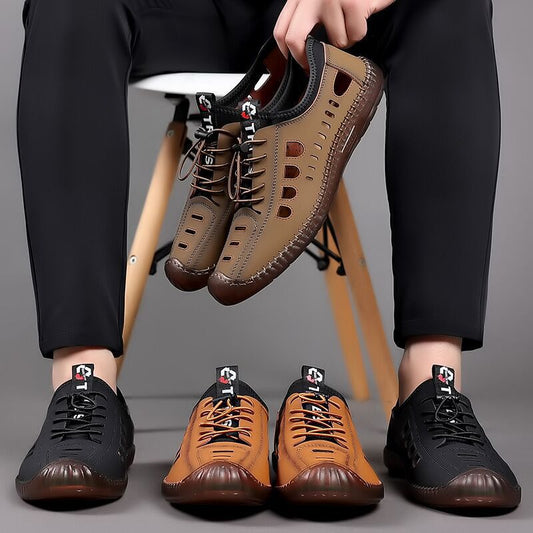 ✨【39-44】Nowe letnie, oddychające, ażurowe, miękkie podeszwy męskie buty na co dzień-3590727