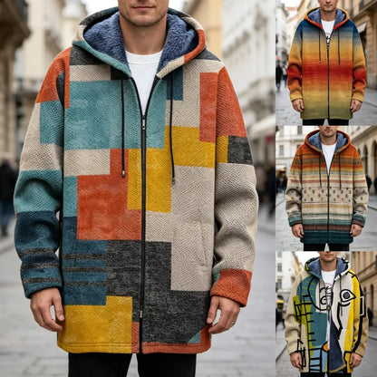 👔【S-4XL】Pánská zimní bunda s vlněnou podšívkou ve větších velikostech