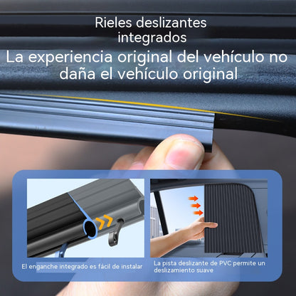 💥【-50% de descuento】🔥[Juego de 4 piezas] Cortina parasol con riel deslizante para ventana de coche y aislamiento térmico
