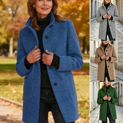 🔥 Poslední den – sleva 50 % 🔥【S–5XL】 Novinka podzim/zima 2026: Elegantní dámský vlněný kabát v retro stylu, jednobarevný