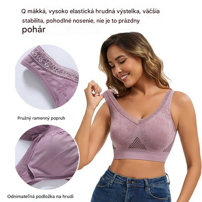 😍❤️40-120 kg【Zestaw 3 sztuk】✨ Biustonosz koronkowy bez fiszbin z wysokim wsparciem dla kobiet 4209623