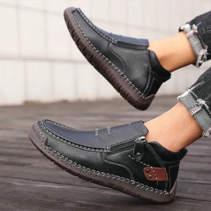 👞【 38–48】Pánské zimní zateplené boty na řízení, kvalitní kůže, ruční výroba, protiskluzová podrážka, široká špička a podpora klenby ✅ Platba na dobírku