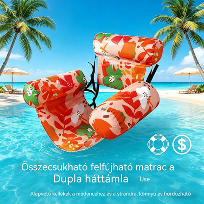 Ingyenes szállítás 💦📢 Összecsukható, úszó kanapé háttámlával + pumpával