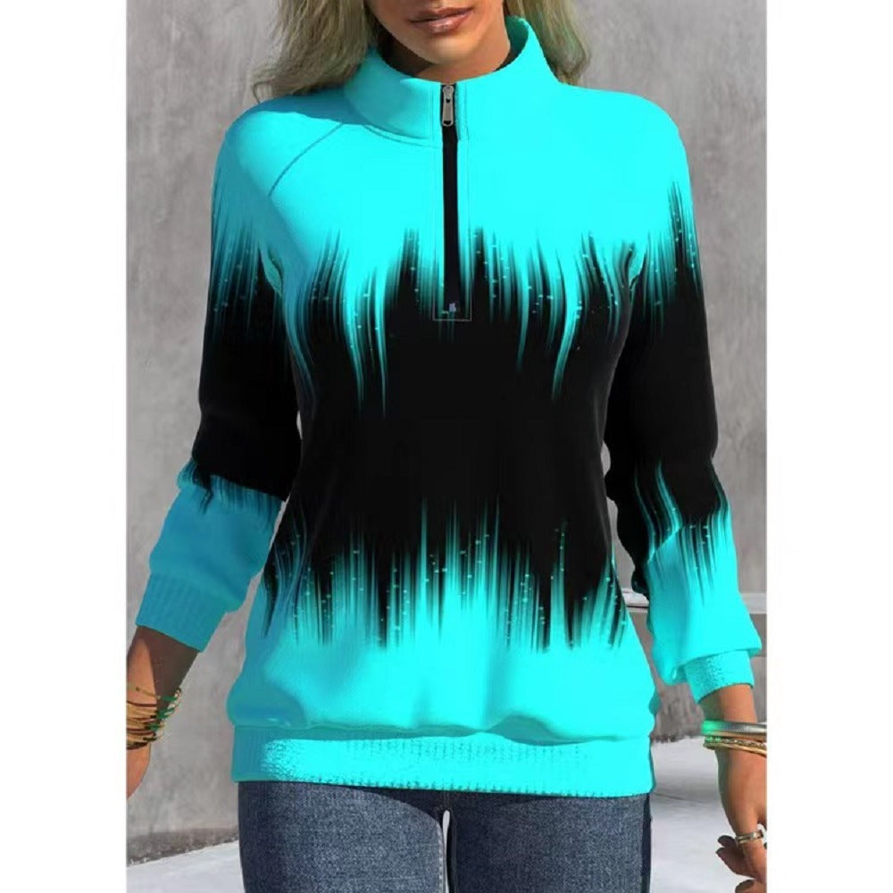 😍 50% kedvezmény 💜【S-5XL】Új női magas nyakú színátmenetes pulóver