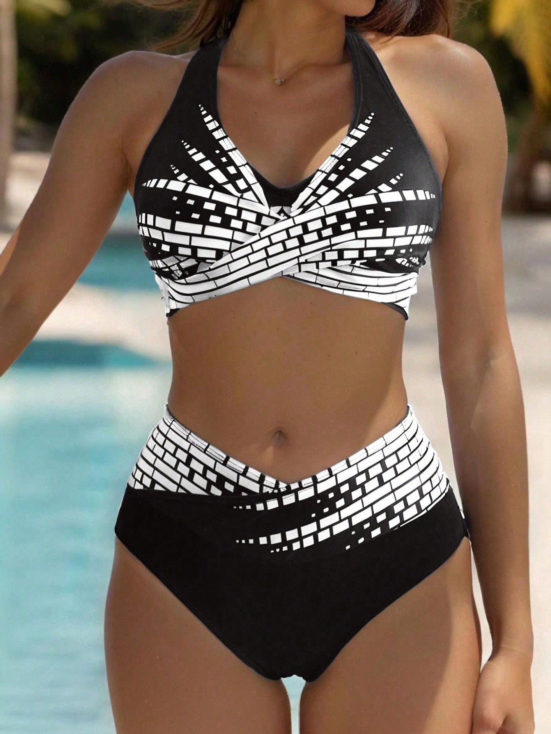 👙Sleva 50 % 💥 👙Dvoudílné bikiny pro ženy ve větších velikostech 【L–5XL】✅ Vysoký pas ✅ Vysoká elasticita-4224355