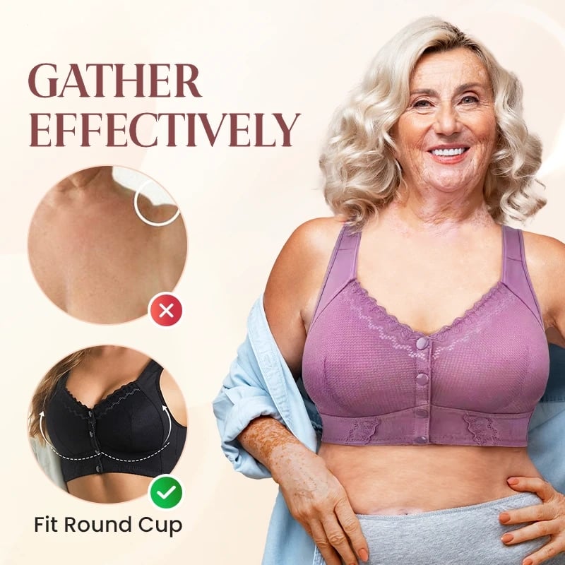 (3 ks)💕🎁【40kg-160kg】Extra velká podprsenka z měkké prodyšné bavlny, zapínání na knoflíky vpředu