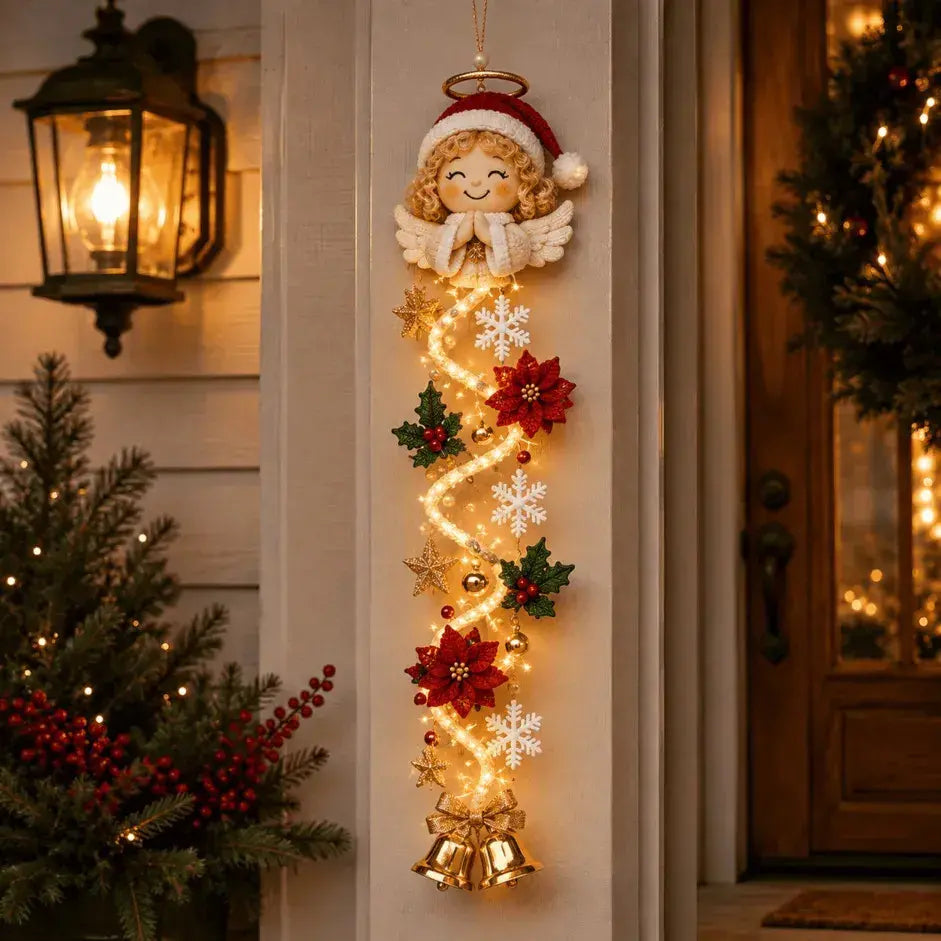❄️🎄 Božični okraski za vrata MerryCascade z osvetlitvijo | 6 prazničnih dizajnov, topla svetloba, 3D detajli in navpični dizajn, ki prihrani prostor ✨