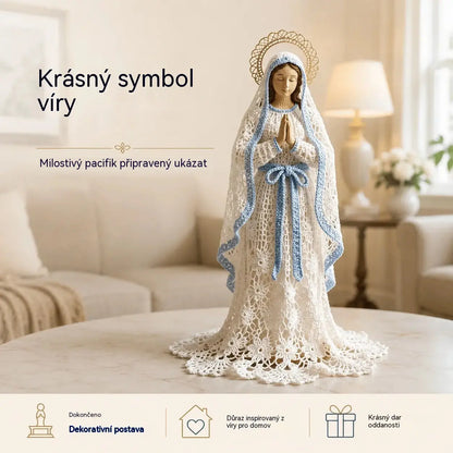 ⭐Ručně pletená figurka Panny Marie v háčkovaném a krajkovém stylu.