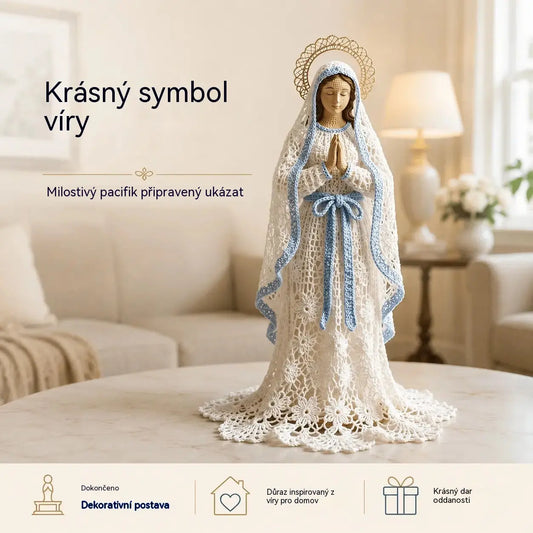 ⭐Ručně pletená figurka Panny Marie v háčkovaném a krajkovém stylu.