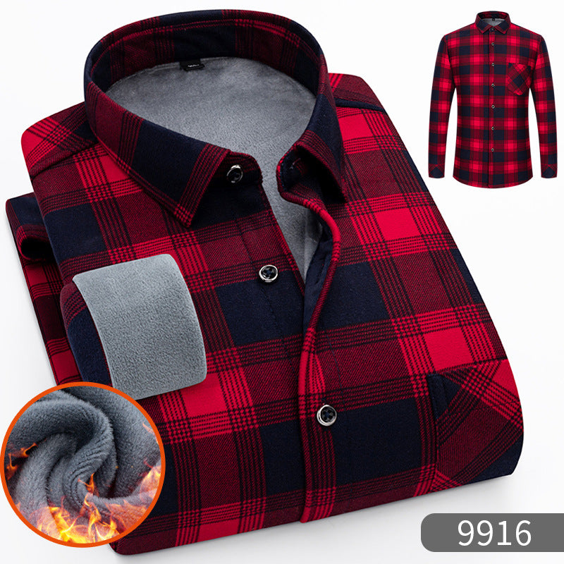 🔥【Poloviční cena】1 kus: 690 Kč 👔【L-5XL】Teplá společenská košile s dlouhým rukávem