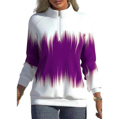 😍 50% kedvezmény 💜【S-5XL】Új női magas nyakú színátmenetes pulóver