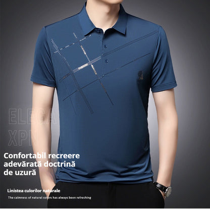 💥【Kup 1, a 2 dostaniesz gratis】👔【M-4XL】2025 Nowa męska casualowa koszulka polo z jedwabiu lodowcowego-4019142