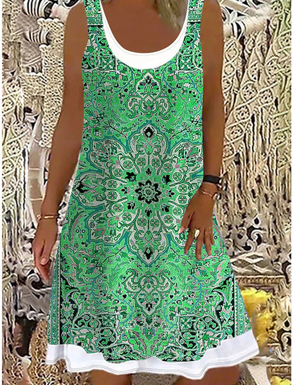 👗【Sleva 50 %】💖【S-5XL】Nové módní ležérní dámské šaty z roku 2026, tištěný vzor, vhodné pro různé příležitosti