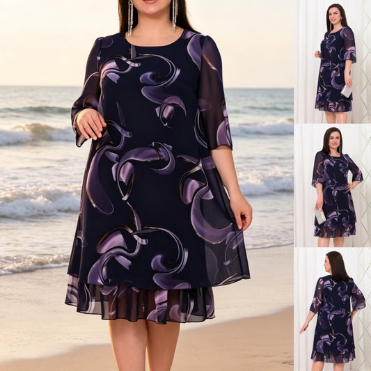 💕Letní akce【S–5XL】👗Lehké a prodyšné letní šaty s módním potiskem – lichotivý střih a snadno kombinovatelné.