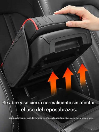 🚗Reposabrazos para coche de cuero genuino multifuncional 3 en 1