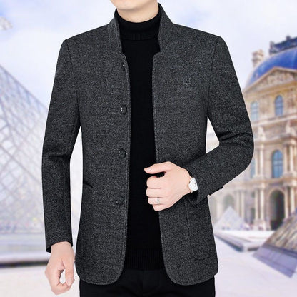 ⛄️🤗【M--4XL】🔥 Nové sako s klopou, pánský vlněný svetr z tlustého sametu, podzimní a zimní