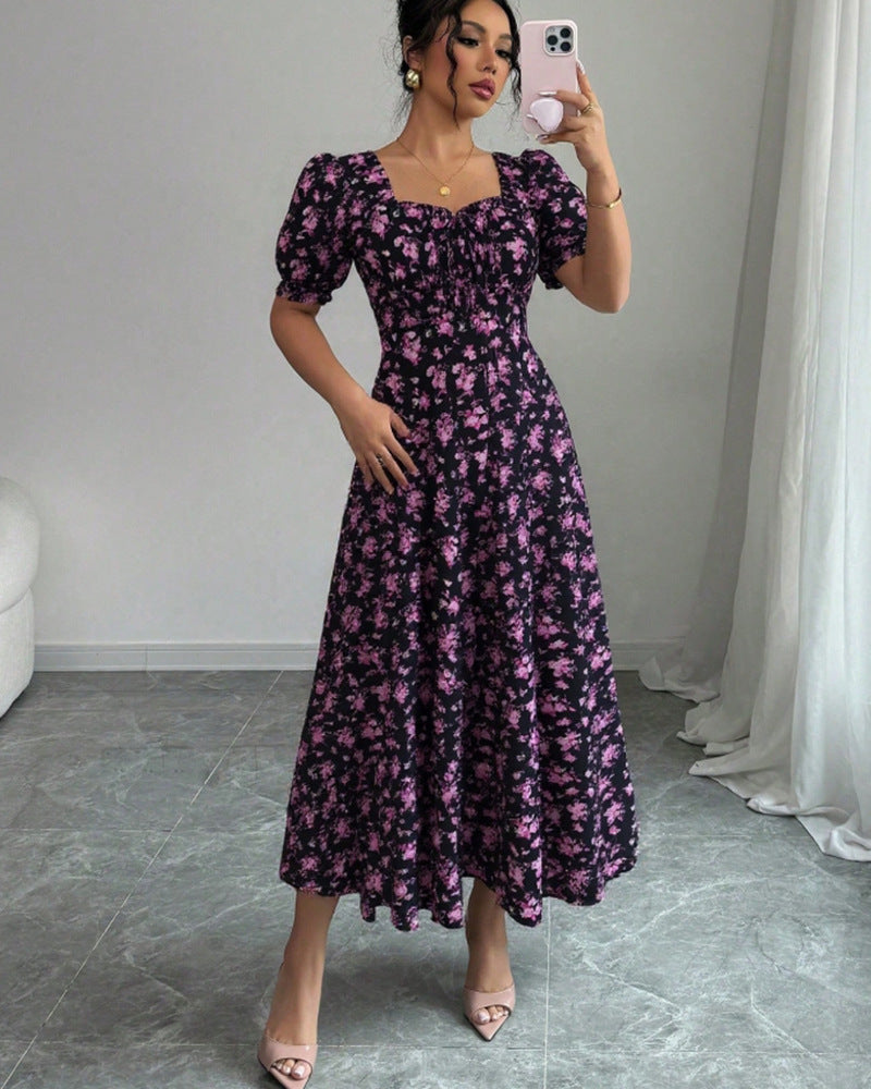 👗Poslední den akce -50%! 【S-2XL】Elegantní letní šaty s květinovým potiskem, vzdušné a pohodlné, snadno se stylizují, zeštíhlují postavu.