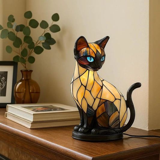 Platba na dobírku 🐱 Kreativní stolní lampa ve tvaru kočky, retro noční světlo s jemným teplým osvětlením