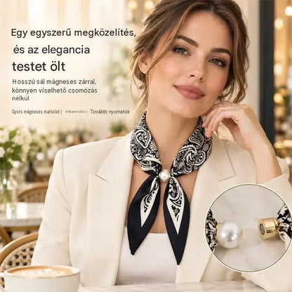 ✨ 4 darabos keskeny selyemsál szett – tavaszi-nyári elegancia és finomság! Finom anyag, sokoldalú – viselhető a nyakon, hajpántként vagy táskadíszként is!
