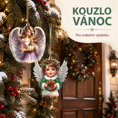 🎁👼【10 ks】Roztomilé vánoční andělské ozdoby – lze zavěsit na vánoční stromeček nebo do auta, novinka roku 2026