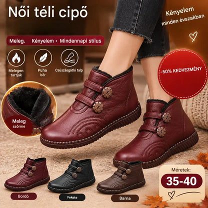 🔥🔥👢【49% KEDVEZMÉNY！！！！】💥【35-40】Női bőr, pamut, csúszásmentes, kézzel készített cipők őszre és télre