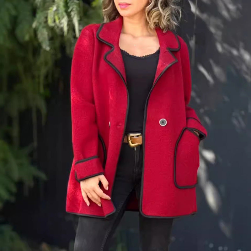 💥【S-5XL】Nový elegantní oboustranný vlněný kabát s kostýmovým límcem-4163846